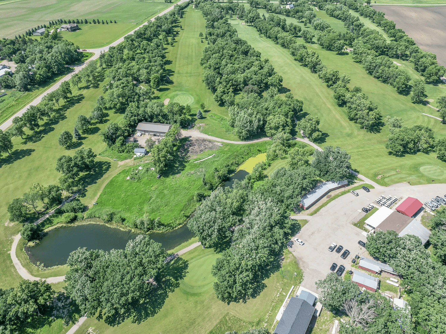 Birds eye view of course and surrounding area 